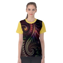 Gelb Fractal Women s Cotton T-shirt