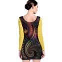 Gelb Fractal Long Sleeve Bodycon Dress View2