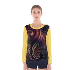 Gelb Fractal Women s Long Sleeve T-shirt