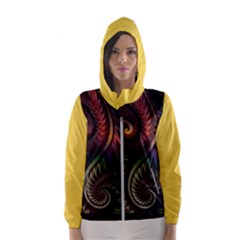 Gelb Fractal Women s Hooded Windbreaker