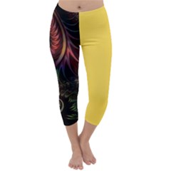 Gelb Fractal Capri Winter Leggings 