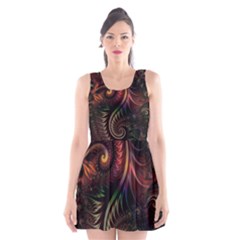 Gelb Fractal Scoop Neck Skater Dress