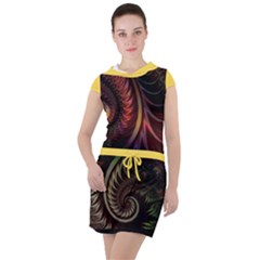 Gelb Fractal Drawstring Hooded Dress by 2607694c