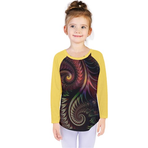 Gelb Fractal Kids  Long Sleeve T-shirt by 2607694c