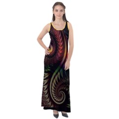 Gelb Fractal Sleeveless Velour Maxi Dress