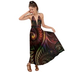 Gelb Fractal Backless Maxi Beach Dress by 2607694c