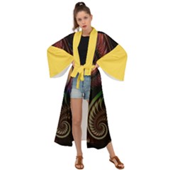 Gelb Fractal Maxi Kimono by 2607694c