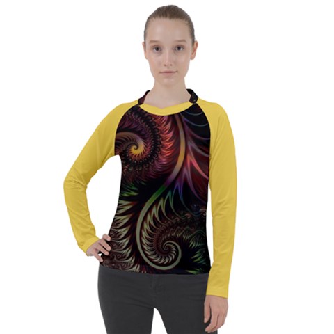 Gelb Fractal Women s Pique Long Sleeve T-shirt by 2607694c