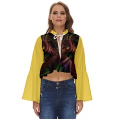 Gelb Fractal Boho Long Bell Sleeve Top by 2607694c