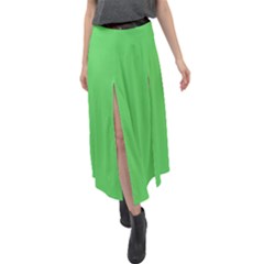 Grün Velour Split Maxi Skirt by 2607694c