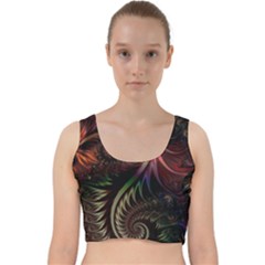 Fractal Velvet Racer Back Crop Top by 2607694c