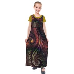 Fractal Kids  Short Sleeve Maxi Dress