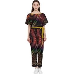 Fractal Batwing Lightweight Chiffon Jumpsuit