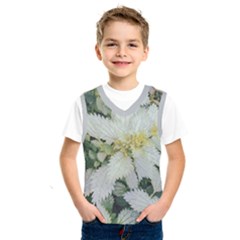 Enchanting Foliage Sharp Edged Leaves In Pale Yellow And Silver Bk Kids  Basketball Tank Top by dflcprintsclothing