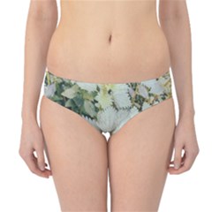 Enchanting Foliage Sharp Edged Leaves In Pale Yellow And Silver Bk Hipster Bikini Bottoms by dflcprintsclothing