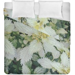 Enchanting Foliage Sharp Edged Leaves In Pale Yellow And Silver Bk Duvet Cover Double Side (king Size) by dflcprintsclothing