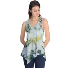 Enchanting Foliage Sharp Edged Leaves In Pale Yellow And Silver Bk Sleeveless Tunic