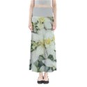 Enchanting Foliage Sharp Edged Leaves In Pale Yellow And Silver Bk Full Length Maxi Skirt View1