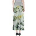 Enchanting Foliage Sharp Edged Leaves In Pale Yellow And Silver Bk Full Length Maxi Skirt View2