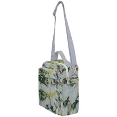 Enchanting Foliage Sharp Edged Leaves In Pale Yellow And Silver Bk Crossbody Day Bag by dflcprintsclothing