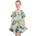 Enchanting Foliage Sharp Edged Leaves In Pale Yellow And Silver Bk Kids  Smock Dress View1