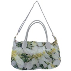 Enchanting Foliage Sharp Edged Leaves In Pale Yellow And Silver Bk Removable Strap Handbag by dflcprintsclothing