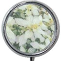 Enchanting Foliage Sharp Edged Leaves In Pale Yellow And Silver Bk Mini Round Pill Box View1