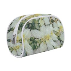 Enchanting Foliage Sharp Edged Leaves In Pale Yellow And Silver Bk Make Up Case (small) by dflcprintsclothing