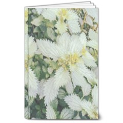 Enchanting Foliage Sharp Edged Leaves In Pale Yellow And Silver Bk 8  X 10  Softcover Notebook by dflcprintsclothing