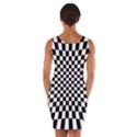 Illusion Checkerboard Black And White Pattern Wrap Front Bodycon Dress View2