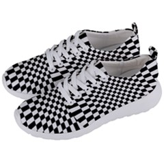 Illusion Checkerboard Black And White Pattern Men s Lightweight Sports Shoes by Ravend