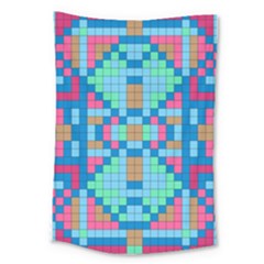 Checkerboard Square Abstract Large Tapestry