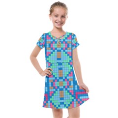 Checkerboard Square Abstract Kids  Cross Web Dress by Ravend