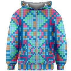 Checkerboard Square Abstract Kids  Zipper Hoodie Without Drawstring