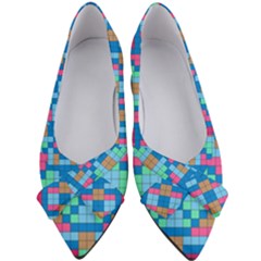 Checkerboard Square Abstract Women s Bow Heels by Ravend