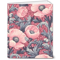 Vintage Floral Poppies 8  X 10  Softcover Notebook by Grandong