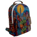 City New York Nyc Skyscraper Skyline Downtown Night Business Urban Travel Landmark Building Architec Flap Pocket Backpack (Large) View2