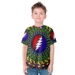 Grateful Dead Bear Pattern Kids  Cotton T-shirt