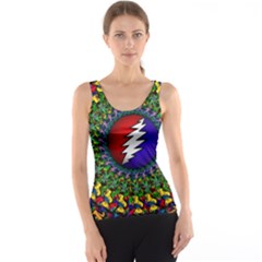 Grateful Dead Bear Pattern Women s Basic Tank Top