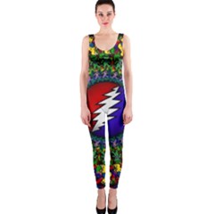 Grateful Dead Bear Pattern One Piece Catsuit