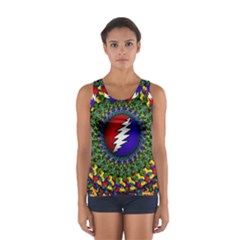 Grateful Dead Bear Pattern Sport Tank Top  by Maspions