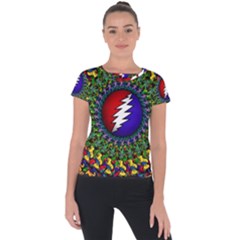 Grateful Dead Bear Pattern Short Sleeve Sports Top 