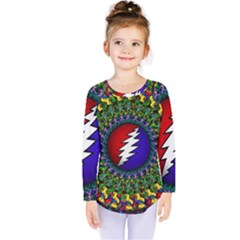 Grateful Dead Bear Pattern Kids  Long Sleeve T-shirt