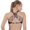 Grateful Dead Bear Pattern Criss Cross Racerback Sports Bra View2