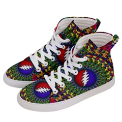 Grateful Dead Bear Pattern Men s Hi-top Skate Sneakers by Maspions