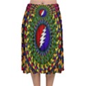 Grateful Dead Bear Pattern Velvet Flared Midi Skirt View1