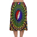 Grateful Dead Bear Pattern Velvet Flared Midi Skirt View2