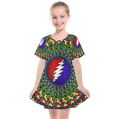 Grateful Dead Bear Pattern Kids  Smock Dress