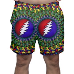 Grateful Dead Bear Pattern Men s Shorts by Maspions