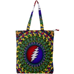 Grateful Dead Bear Pattern Double Zip Up Tote Bag by Maspions